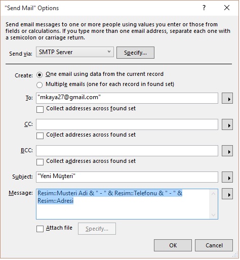 Filemaker smtp mail