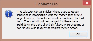 filemaker hata font locking